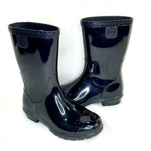 Ugg Rain Boot Black Shiny Size 2